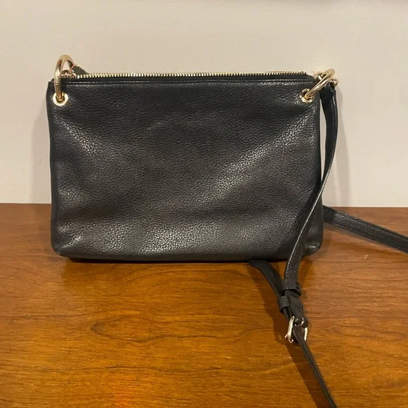Coach Black Leather Crossbody with Gold-Tone Accents - Picture 6 of 10